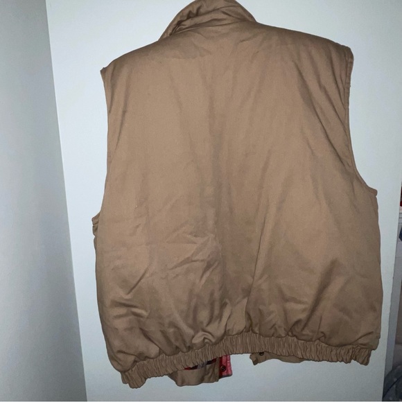 2000’s Trail’s End Cotton Puffer Vest with flannel lining - beige - Picture 6 of 9